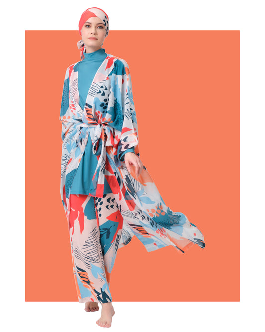 Lycra Fabric Printed Burkini & Kimono
