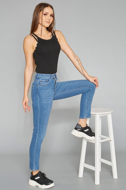 High-waist Ankle-length Women's Jeans