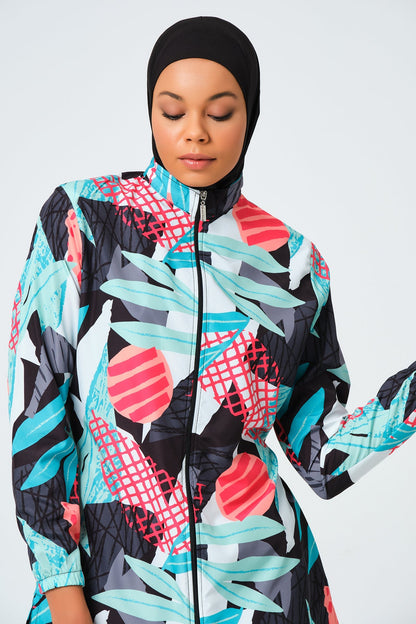 Tropical Print Parachute  Burkini