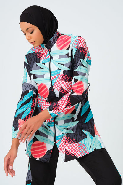 Tropical Print Parachute  Burkini