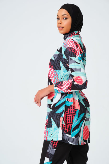 Tropical Print Parachute  Burkini